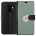 Miniatyrbilde 1 av 3: Samsung Galaxy S9 Lommeboketui Grønn Minimalblomst - stilren blomst på grønn bakgrunn
