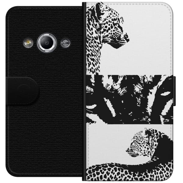 Samsung Galaxy Xcover 3 Plånboksfodral Leopard Faces – trendigt mönster med leopardansikten