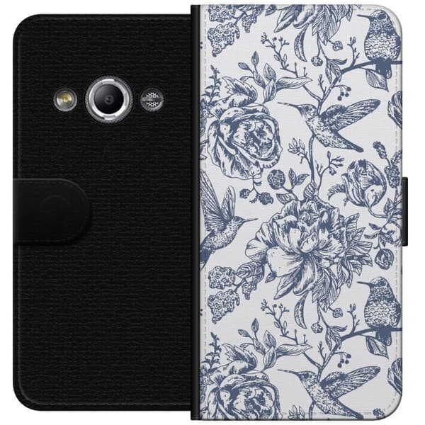Samsung Galaxy Xcover 3 Lommeboketui Blomster & Fugler - Romantiskt Vintage-stil Mønster