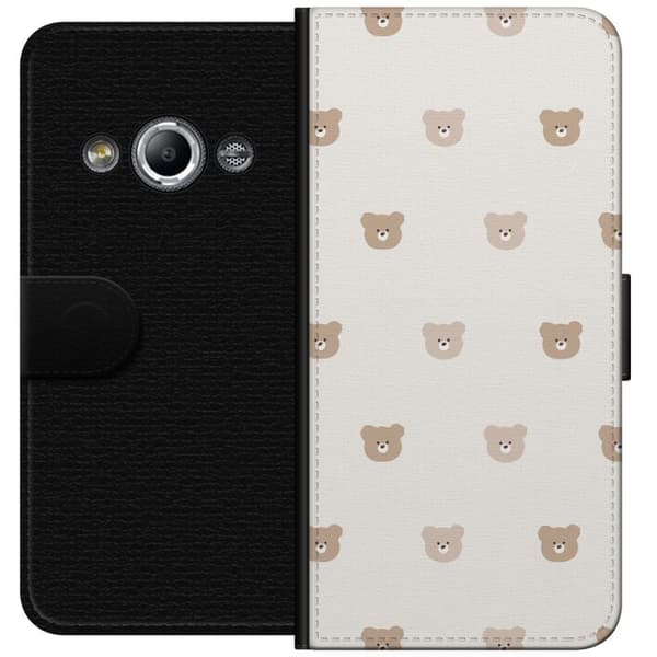 Samsung Galaxy Xcover 3 Lompakkokotelo Teddy-tausta - söpöt teddykarhut pehmeällä taustalla