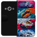 Pikkukuva 1 / 3: Samsung Galaxy Xcover 3 Lompakkokotelo Nopeat Autot - Piirretty Kuvio Toiminnalla
