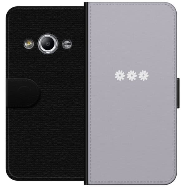 Samsung Galaxy Xcover 3 Lompakkokotelo Lila Blomminimalismi - tyylikäs kukkakuva lila taustalla