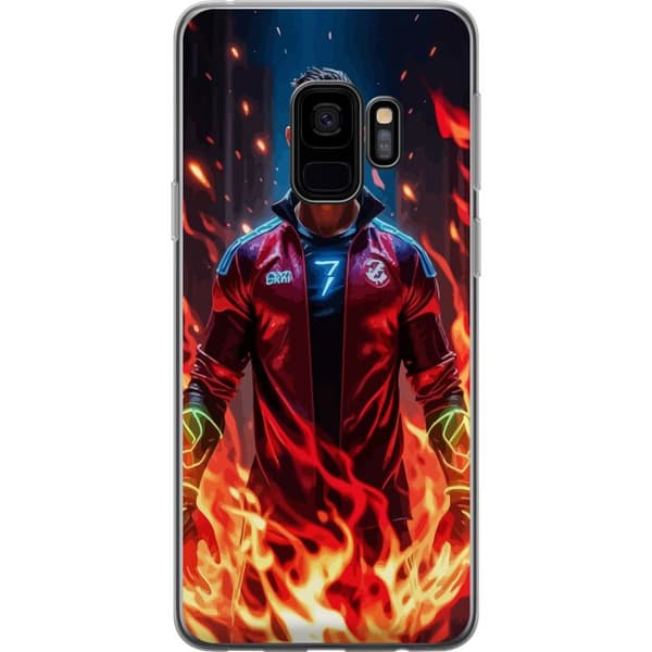 Samsung Galaxy S9 Gjennomsiktig deksel Ronaldo Inferno - fotballhelt i flammer