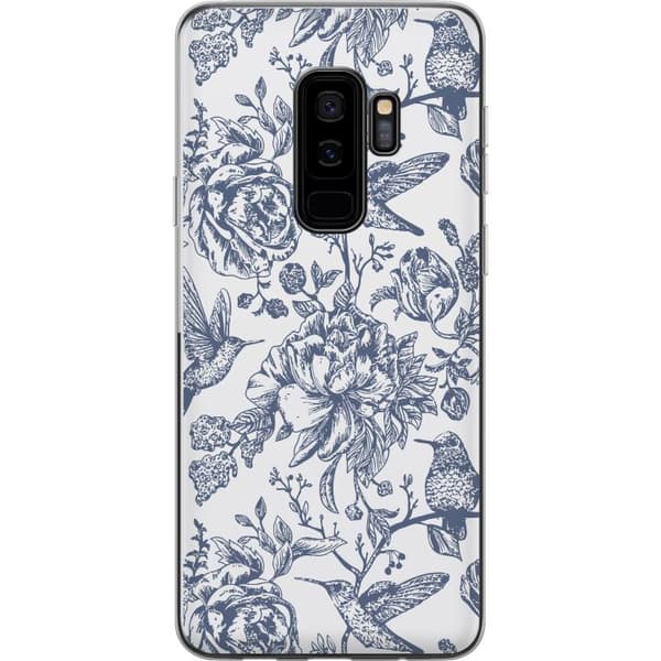 Samsung Galaxy S9+ Gennemsigtig cover Blomster & Fugle - Romantisk Vintage-stil Mønster