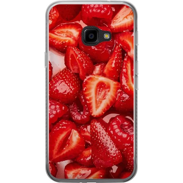 Samsung Galaxy Xcover 4 Gjennomsiktig deksel Jordbærmønster - søtt motiv med sommerfølelse