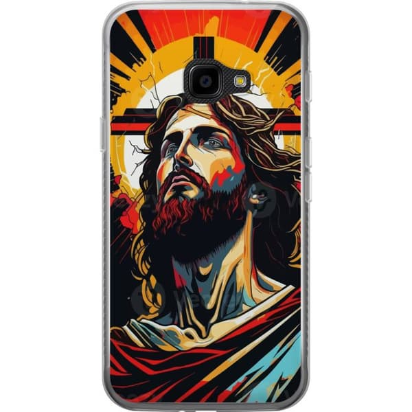 Samsung Galaxy Xcover 4 Gennemsigtig cover Jesus & Kort - religiøst motiv med dyb symbolik