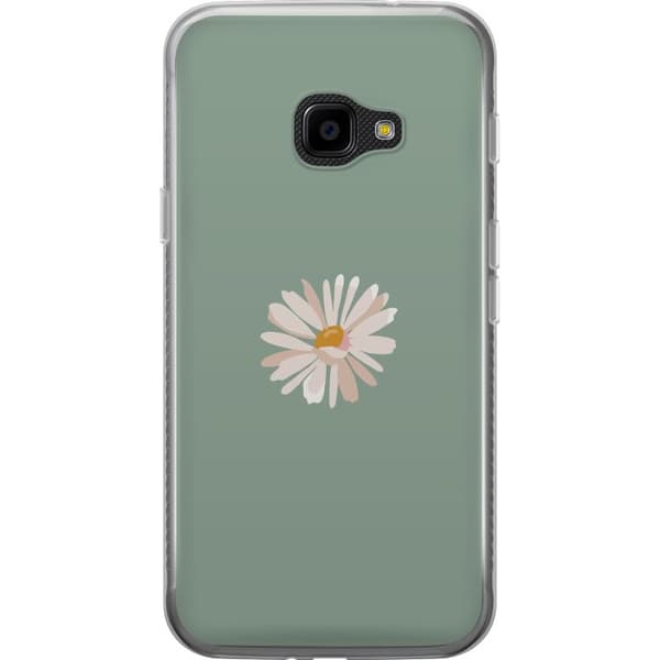 Samsung Galaxy Xcover 4 Gjennomsiktig deksel Grønn Minimalblomst - stilren blomst på grønn bakgrunn
