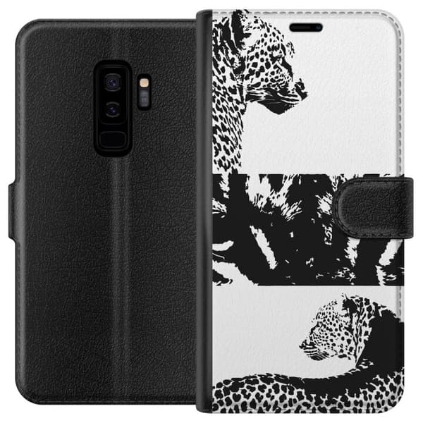 Samsung Galaxy S9+ Plånboksfodral Leopard Faces – trendigt mönster med leopardansikten