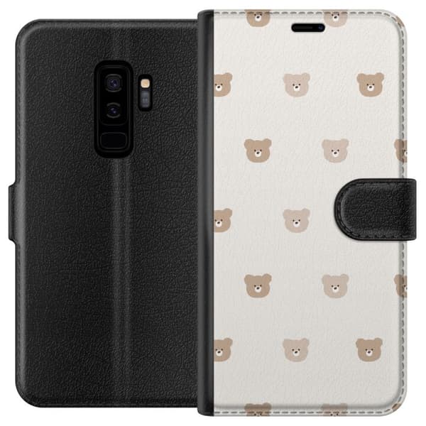 Samsung Galaxy S9+ Tegnebogsetui Teddybaggrund - søde teddybjørne mod en blød baggrund