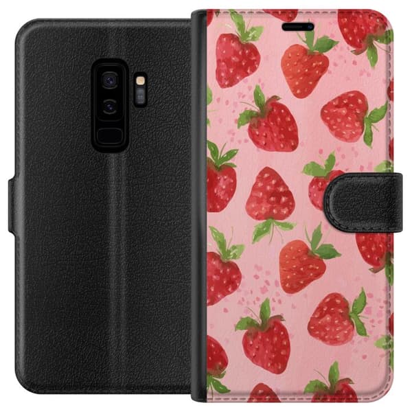 Samsung Galaxy S9+ Tegnebogsetui Jordbærdrømme - Retro-stil jordbærmønster