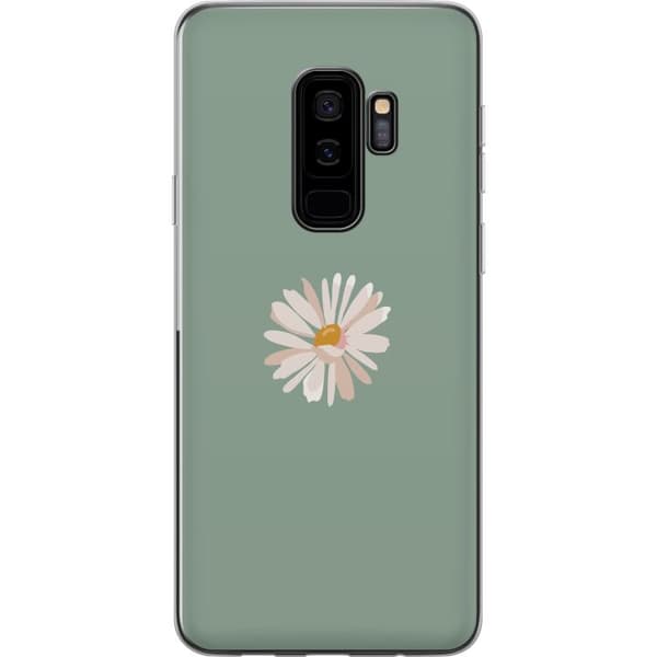 Samsung Galaxy S9+ Gjennomsiktig deksel Grønn Minimalblomst - stilren blomst på grønn bakgrunn