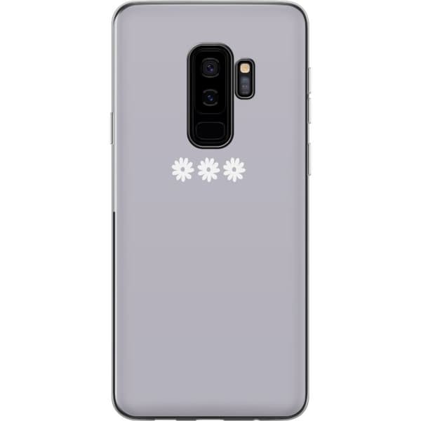 Samsung Galaxy S9+ Gjennomsiktig deksel Lilla Blomminimalisme - stilig blomstermotiv på lilla bakgrunn
