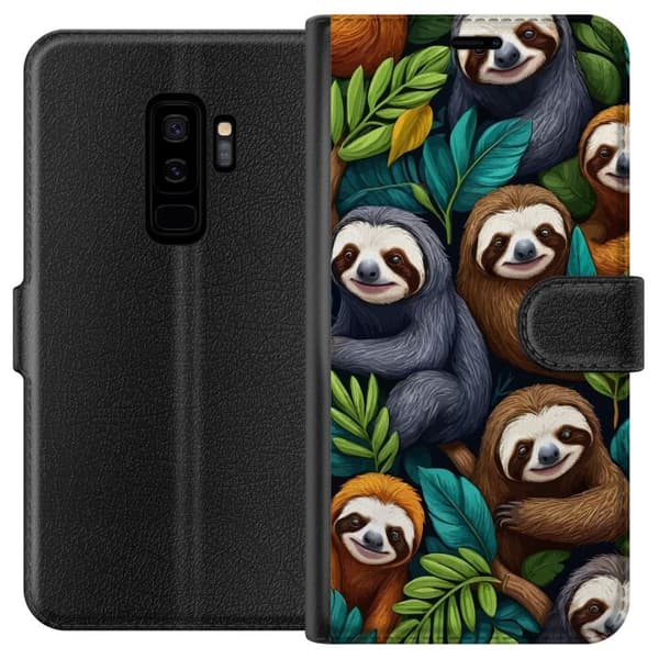 Samsung Galaxy S9+ Tegnebogsetui Sengångarstil - afslappet motiv med sød dovendyr