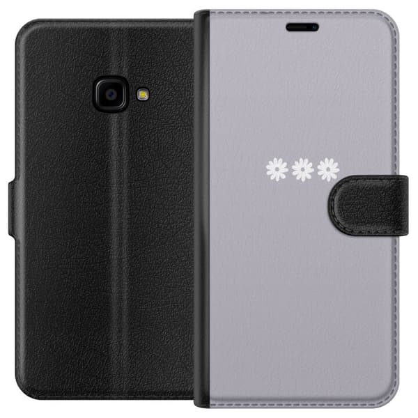 Samsung Galaxy Xcover 4 Lommeboketui Lilla Blomminimalisme - stilig blomstermotiv på lilla bakgrunn