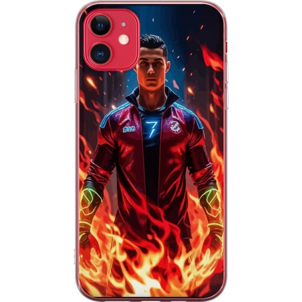 Apple iPhone 11 Gjennomsiktig deksel Ronaldo Inferno - fotballhelt i flammer