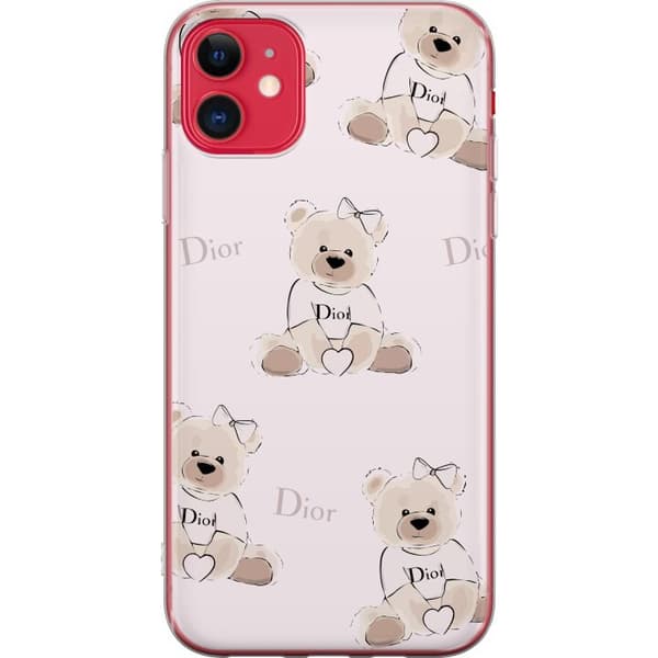 Apple iPhone 11 Gjennomsiktig deksel Teddy Dior Vibes - luksuriøs teddybjørn i motestil