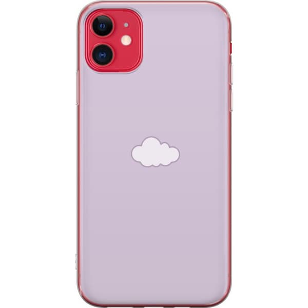 Apple iPhone 11 Gjennomsiktig deksel Lilla Sky - minimalistisk sky på en lilla bakgrunn