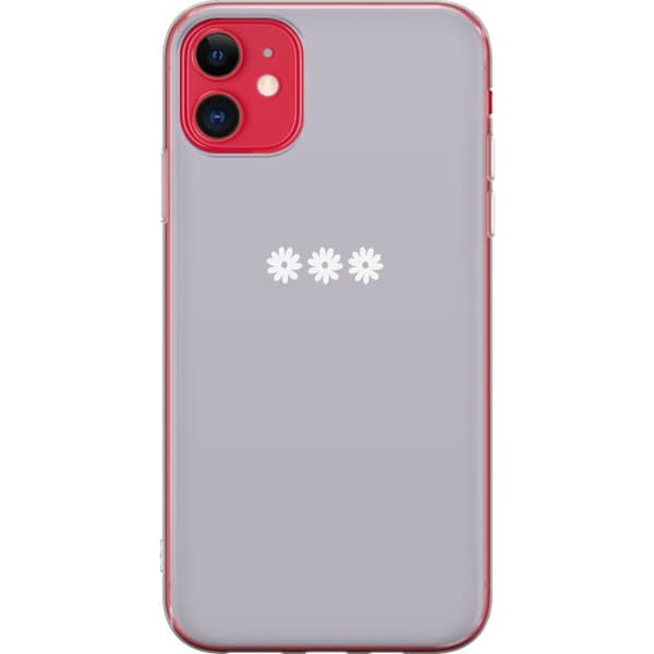 Apple iPhone 11 Gjennomsiktig deksel Lilla Blomminimalisme - stilig blomstermotiv på lilla bakgrunn