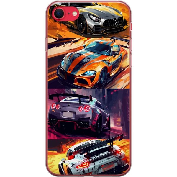Apple iPhone 8 Läpinäkyvä kuori Ralli kuume - vauhdikas teema ralliautoilla