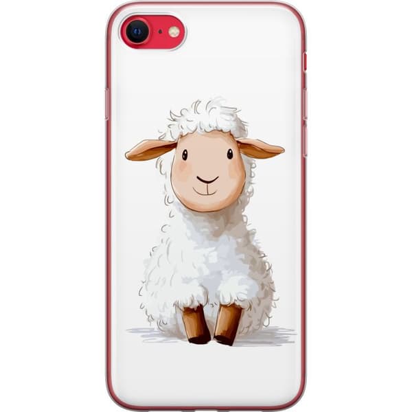 Apple iPhone 8 Läpinäkyvä kuori Suloinen Lammas - lasten ja vauvan tuotteita sarjakuvatyyliin