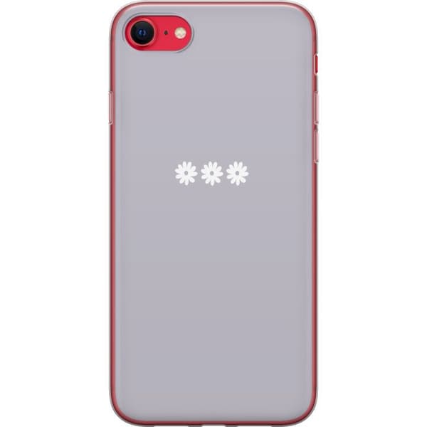 Apple iPhone 8 Gennemsigtig cover Lilla Blomminimalisme - stilfuldt blomstermotiv på lilla baggrund