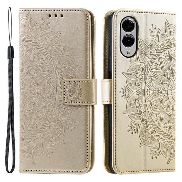 För Samsung Galaxy S25 Edge plånboksfodral Fodral Skal Mandala blommönster