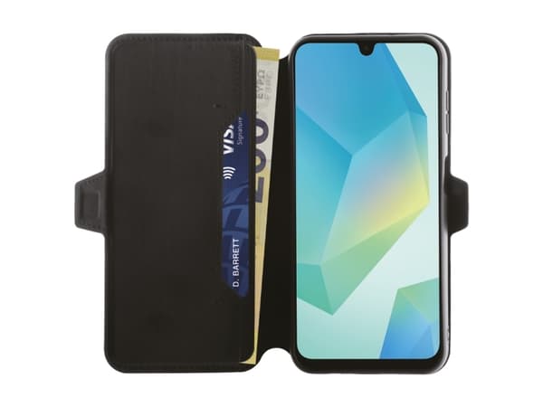 Vivanco Pure Wallet, Book Cover for Galaxy A16 5G, Wallet case, Samsung, Galaxy A16 5G, 17 cm (6.7"), Black