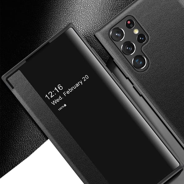 Samsung Galaxy S23 Ultra - Elegant Skyddsfodral med Vyfönster