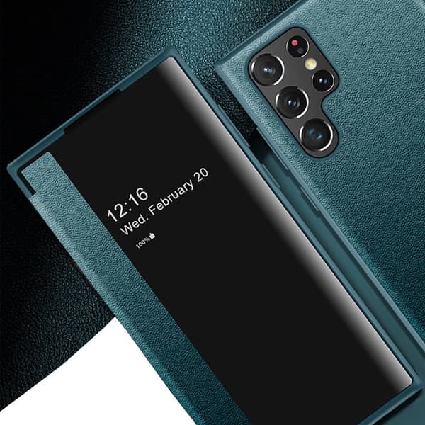 Samsung Galaxy S23 Ultra - Elegant Skyddsfodral med Vyfönster