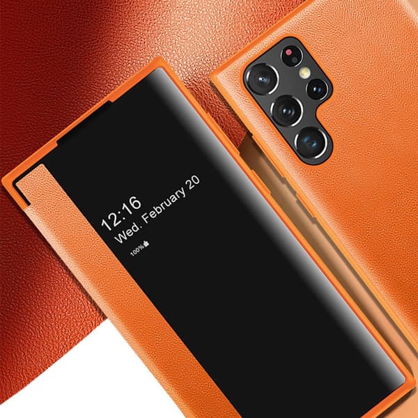 Samsung Galaxy S23 Ultra - Elegant Skyddsfodral med Vyfönster