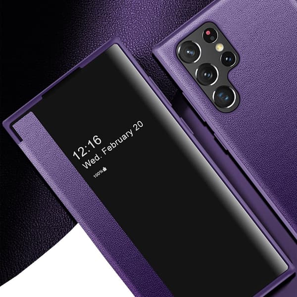 Samsung Galaxy S23 Ultra - Elegant Skyddsfodral med Vyfönster