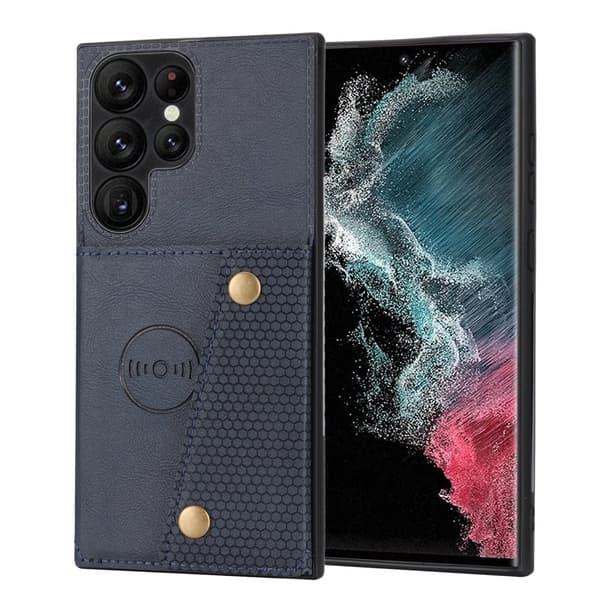 Samsung Galaxy S25 Ultra - Lyxigt PC-läder retro flip-fodral i plånboksstil