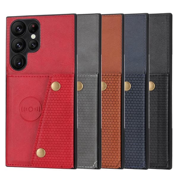 Samsung Galaxy S25 Ultra - Lyxigt PC-läder retro flip-fodral i plånboksstil