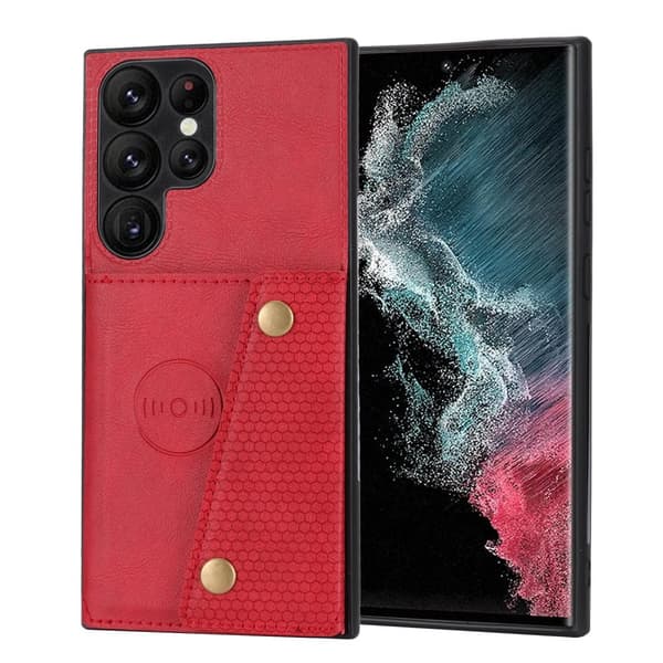 Samsung Galaxy S25 Ultra - Lyxigt PC-läder retro flip-fodral i plånboksstil
