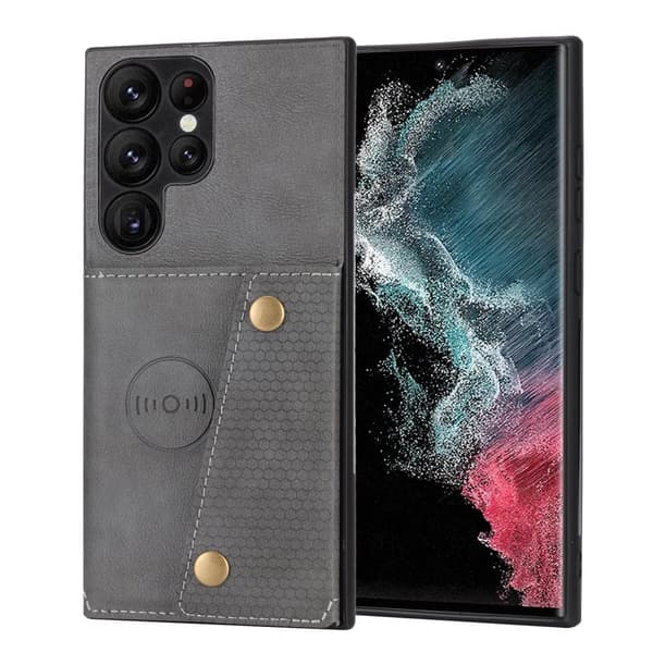 Samsung Galaxy S25 Ultra - Lyxigt PC-läder retro flip-fodral i plånboksstil