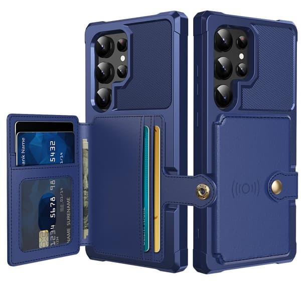 Samsung Galaxy S25 Ultra  Elegant Skal med Plånboksfunktion Blå