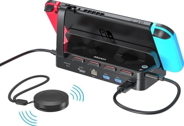 Unitek Unitek-telakointiasema Nintendo Switchille, PD 100W, HDMI 4K, RJ-45, kortinlukija