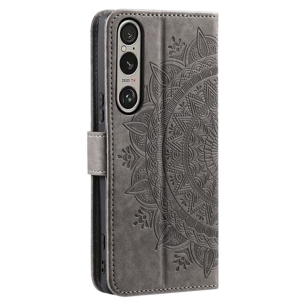 Sony Xperia 1 VII -lompakkokotelon kuoren kuoren Mandala-kukkakuvio