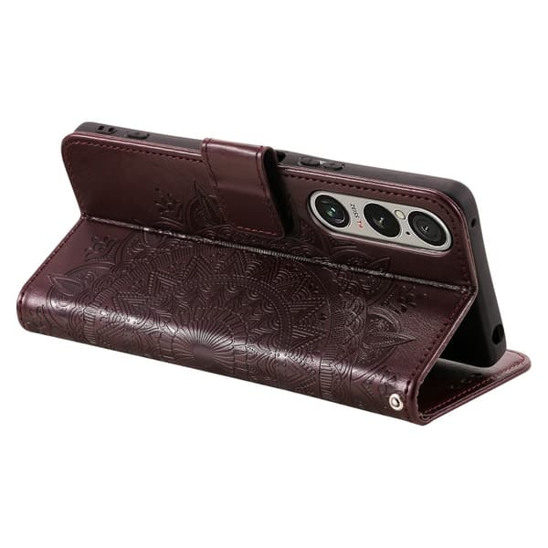 Til Sony Xperia 1 VII tegnebogscover Cover Shell Mandala Blomstermønster