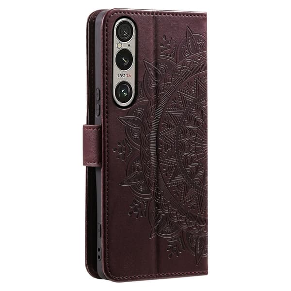 Til Sony Xperia 1 VII tegnebogscover Cover Shell Mandala Blomstermønster