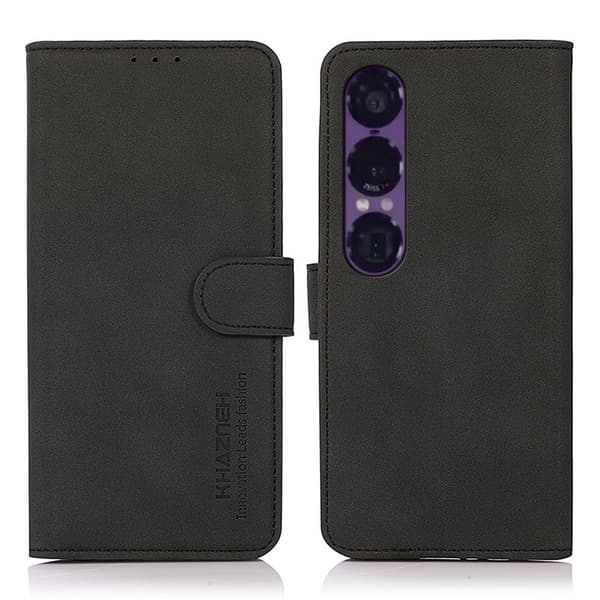 KHAZNEH För Sony Xperia 1 VII Fodral Plånboksfodral Skal Telefonfodral – Svart