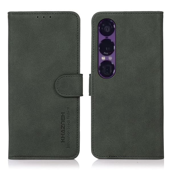 KHAZNEH För Sony Xperia 1 VII Fodral Plånboksfodral Skal Telefonfodral – Grön
