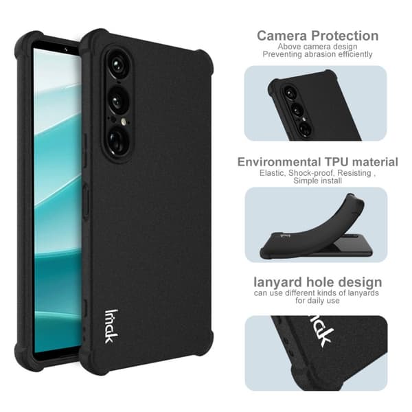 IMAK For Sony Xperia 1 VII Deksel TPU-telefonbeskyttelse Airbag-støtsikker Matte Black