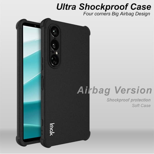 IMAK For Sony Xperia 1 VII Deksel TPU-telefonbeskyttelse Airbag-støtsikker Matte Black