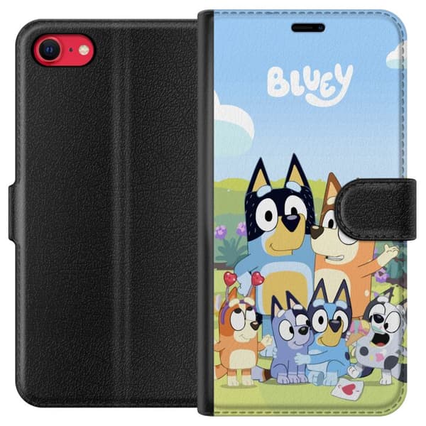 Apple iPhone 8 Tegnebogsetui Bluey mobilcover med hele familien i farverigt design