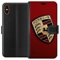 Miniatyrbild 1 av 3: Apple iPhone X Plånboksfodral Mobilskal med stilren Porce logotyp i svartvitt