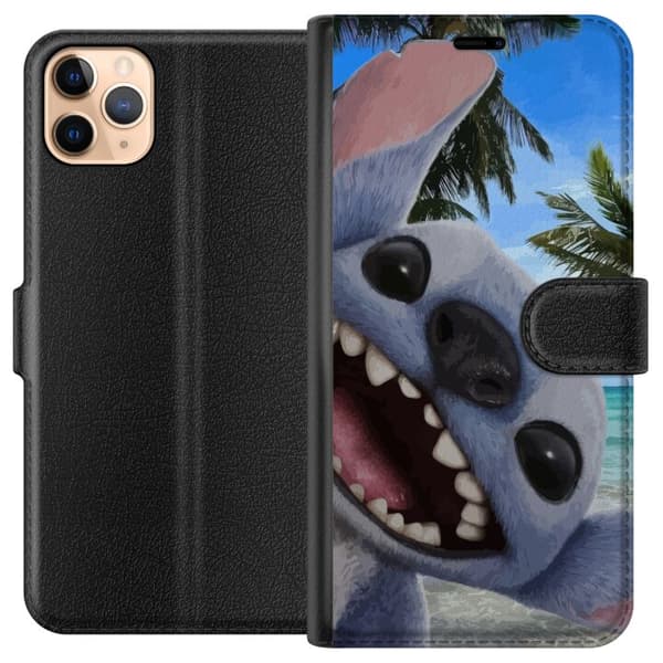 Apple iPhone 11 Pro Max Plånboksfodral Stitch mobilskal med Palmer i söt vänskapsdesign