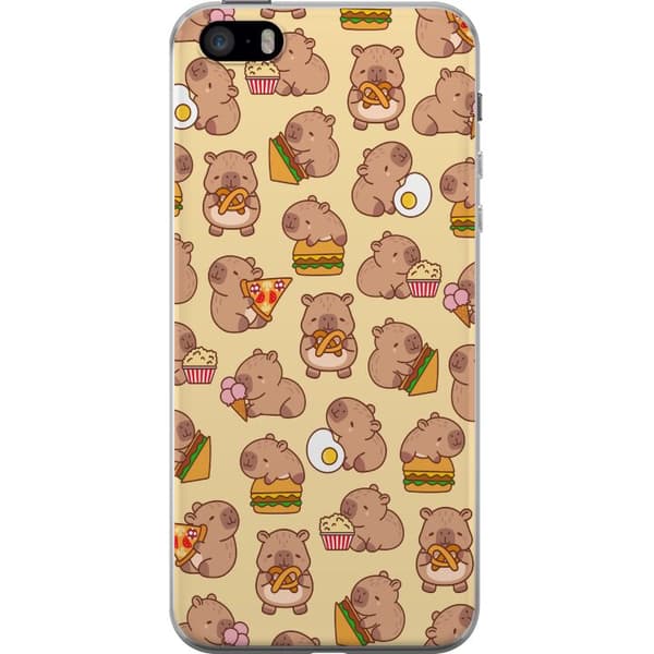 Apple iPhone 5s Gennemsigtig cover Kawaii capybara mobilcover med flere søde figurer