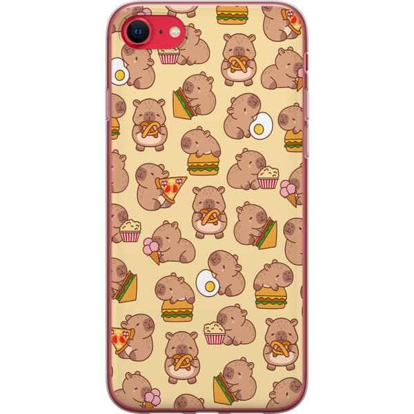 Apple iPhone 8 Gennemsigtig cover Kawaii capybara mobilcover med flere søde figurer