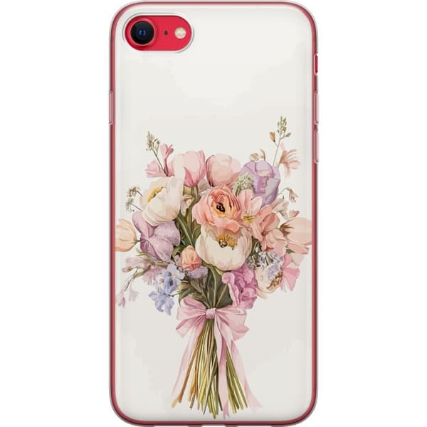 Apple iPhone 8 Gennemsigtig cover Mobilcover med farverig blomsterbuket i romantisk stil